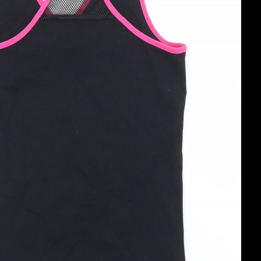 Peacocks Womens Black  Cotton Basic Tank Size 12 V-Neck
