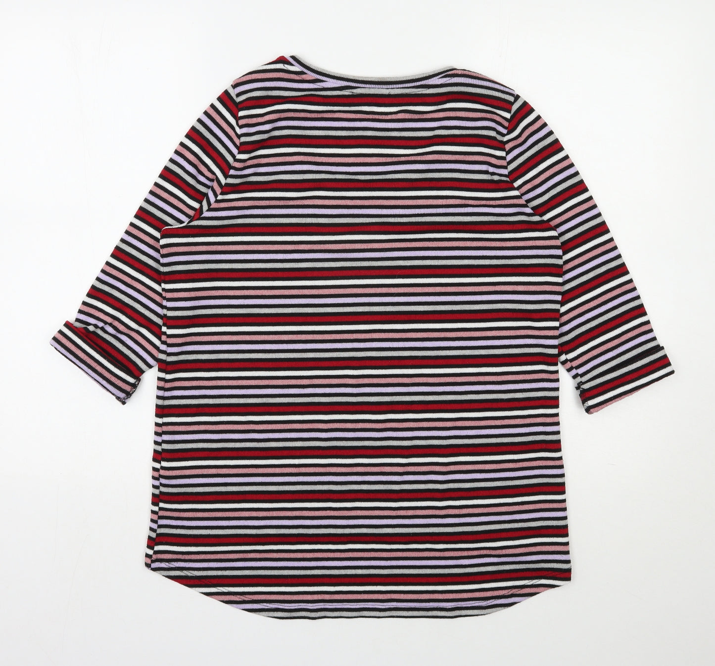 New Look Womens Multicoloured Scoop Neck Striped Polyester Pullover Jumper Size 14