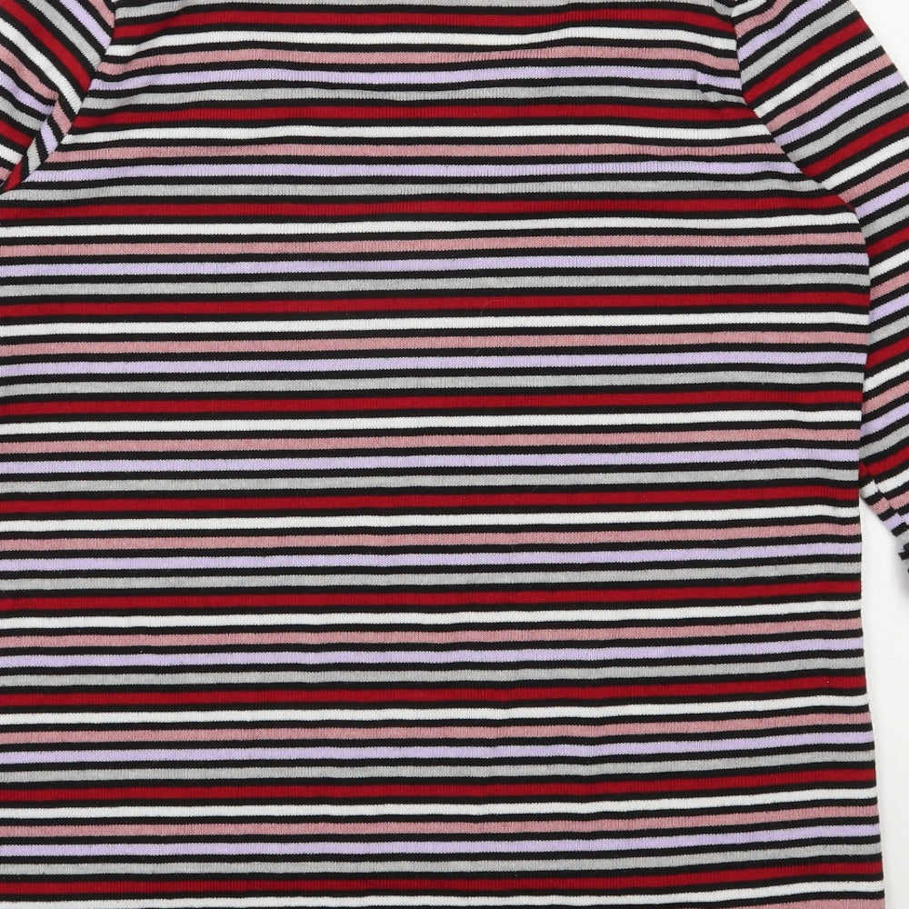 New Look Womens Multicoloured Scoop Neck Striped Polyester Pullover Jumper Size 14
