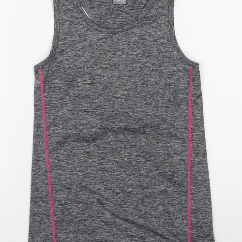 NEXT Girls Grey  Polyester Jersey Tank Size 9 Years Scoop Neck Pullover