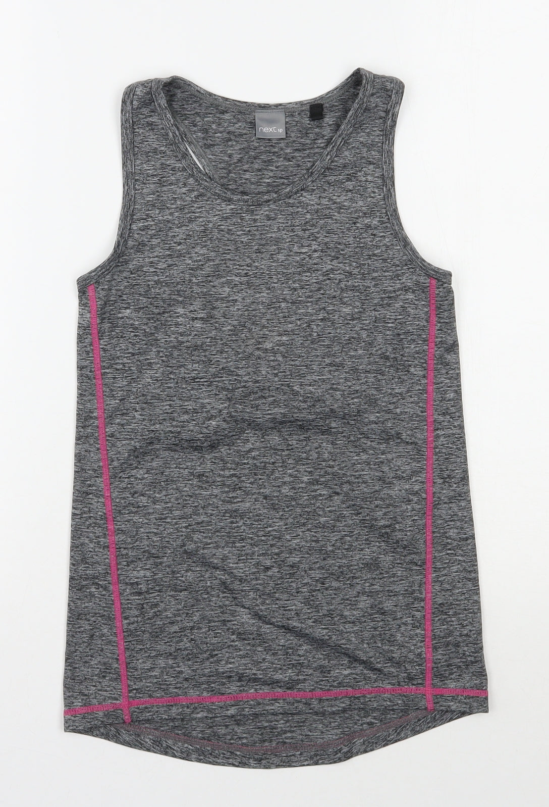 NEXT Girls Grey  Polyester Jersey Tank Size 9 Years Scoop Neck Pullover