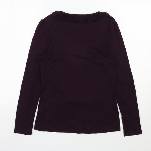 John Rocha Womens Purple  Cotton Basic T-Shirt Size 14 Scoop Neck