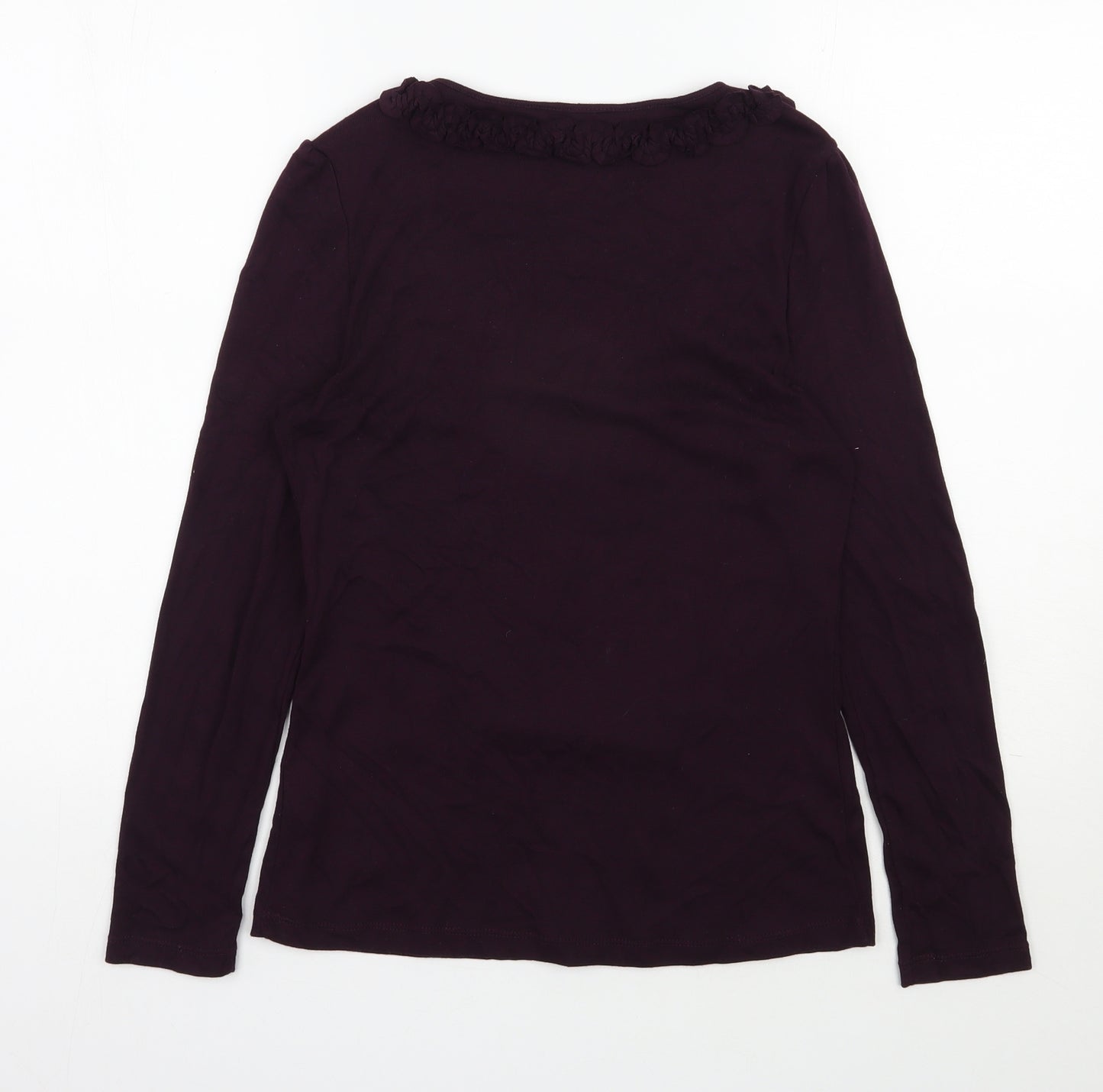 John Rocha Womens Purple  Cotton Basic T-Shirt Size 14 Scoop Neck