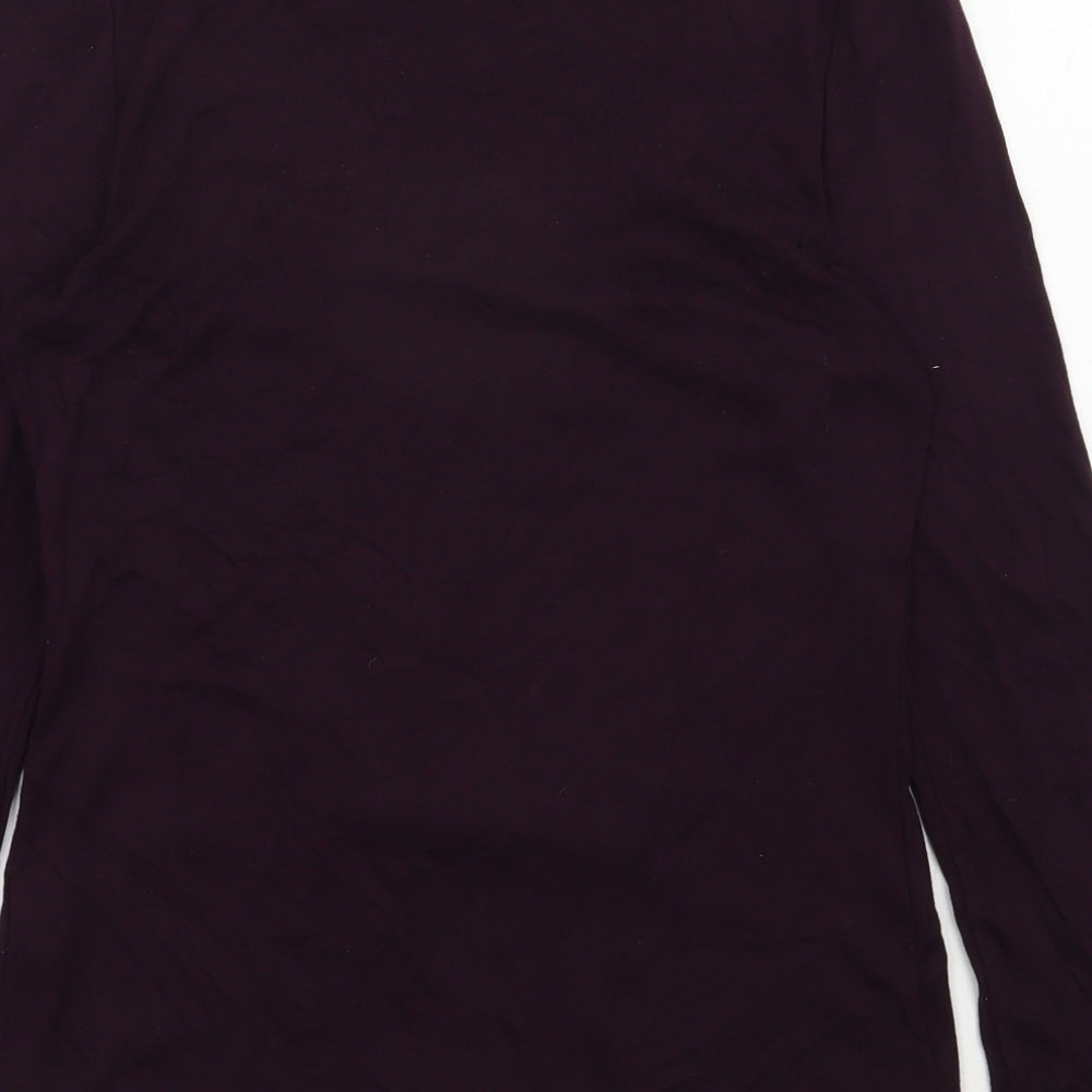 John Rocha Womens Purple  Cotton Basic T-Shirt Size 14 Scoop Neck