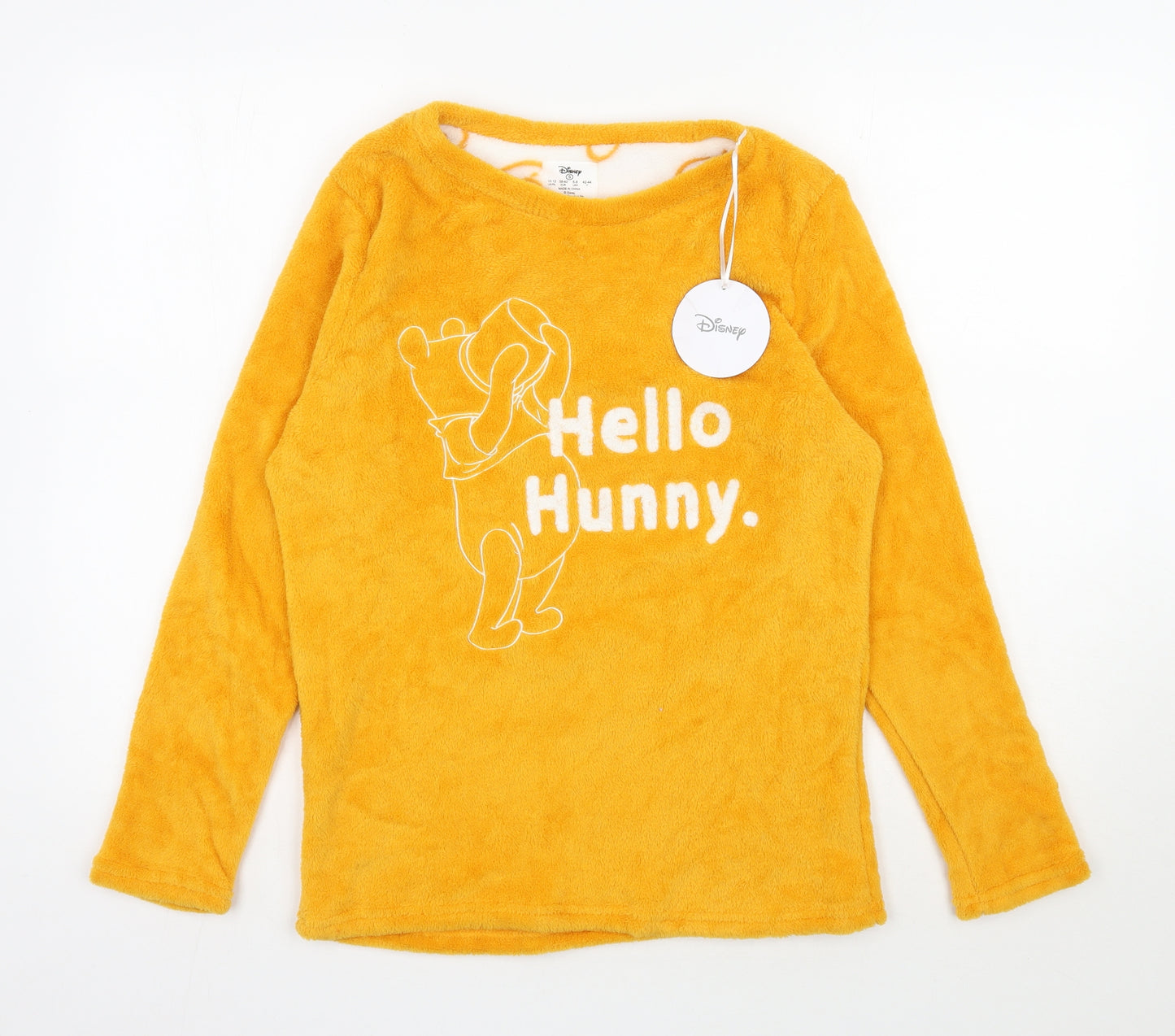 Primark Womens Yellow  Polyester Top Pyjama Top Size 10   - Disney, Winnie the Pooh
