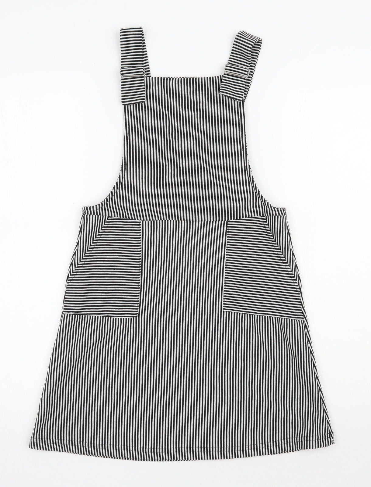 Atmosphere Womens Black Striped Polyester Pinafore/Dungaree Dress  Size 6  Square Neck Pullover