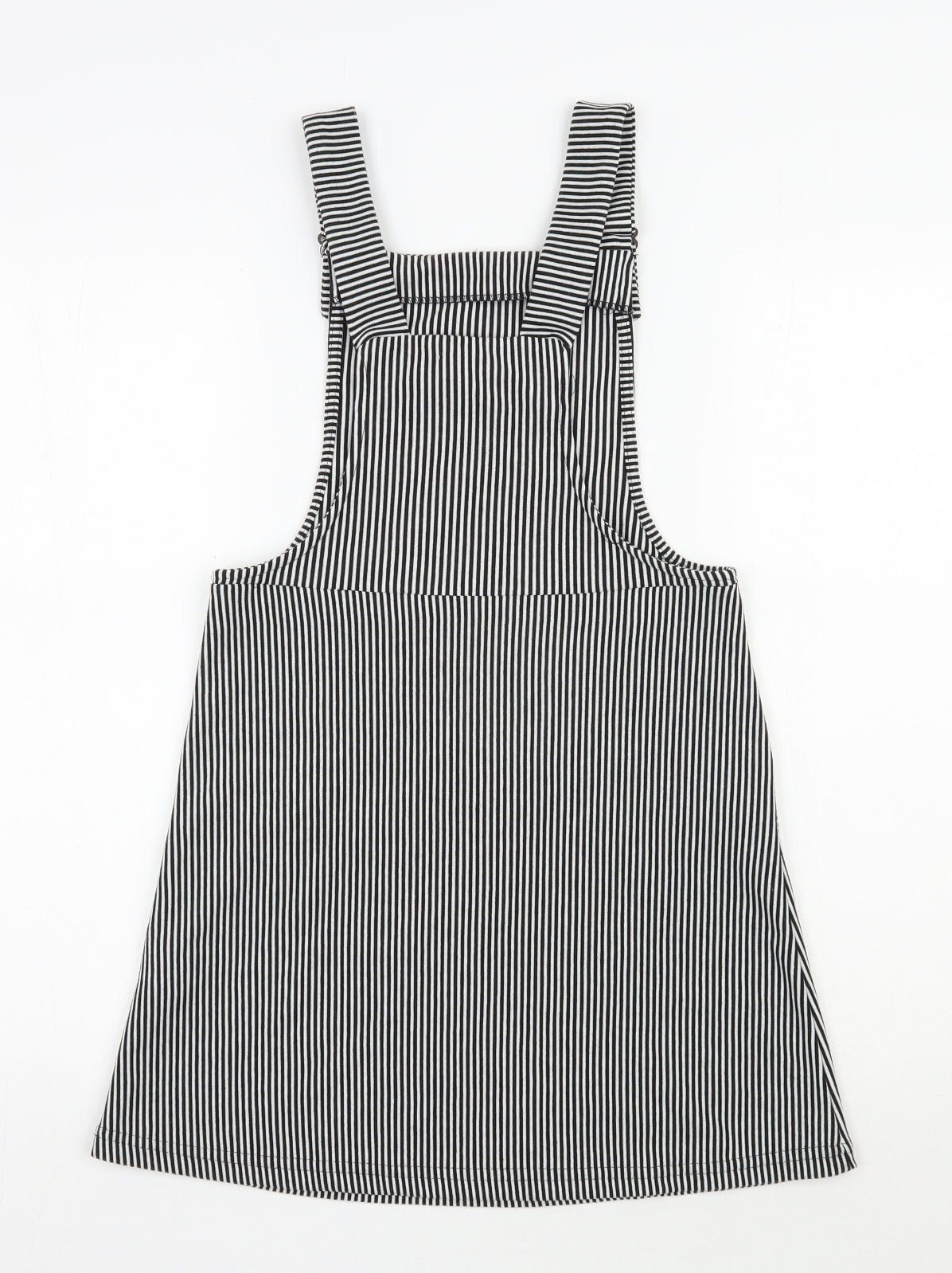 Atmosphere Womens Black Striped Polyester Pinafore/Dungaree Dress  Size 6  Square Neck Pullover