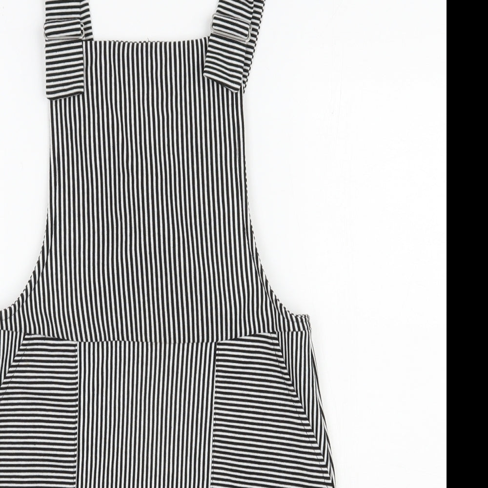Atmosphere Womens Black Striped Polyester Pinafore/Dungaree Dress  Size 6  Square Neck Pullover