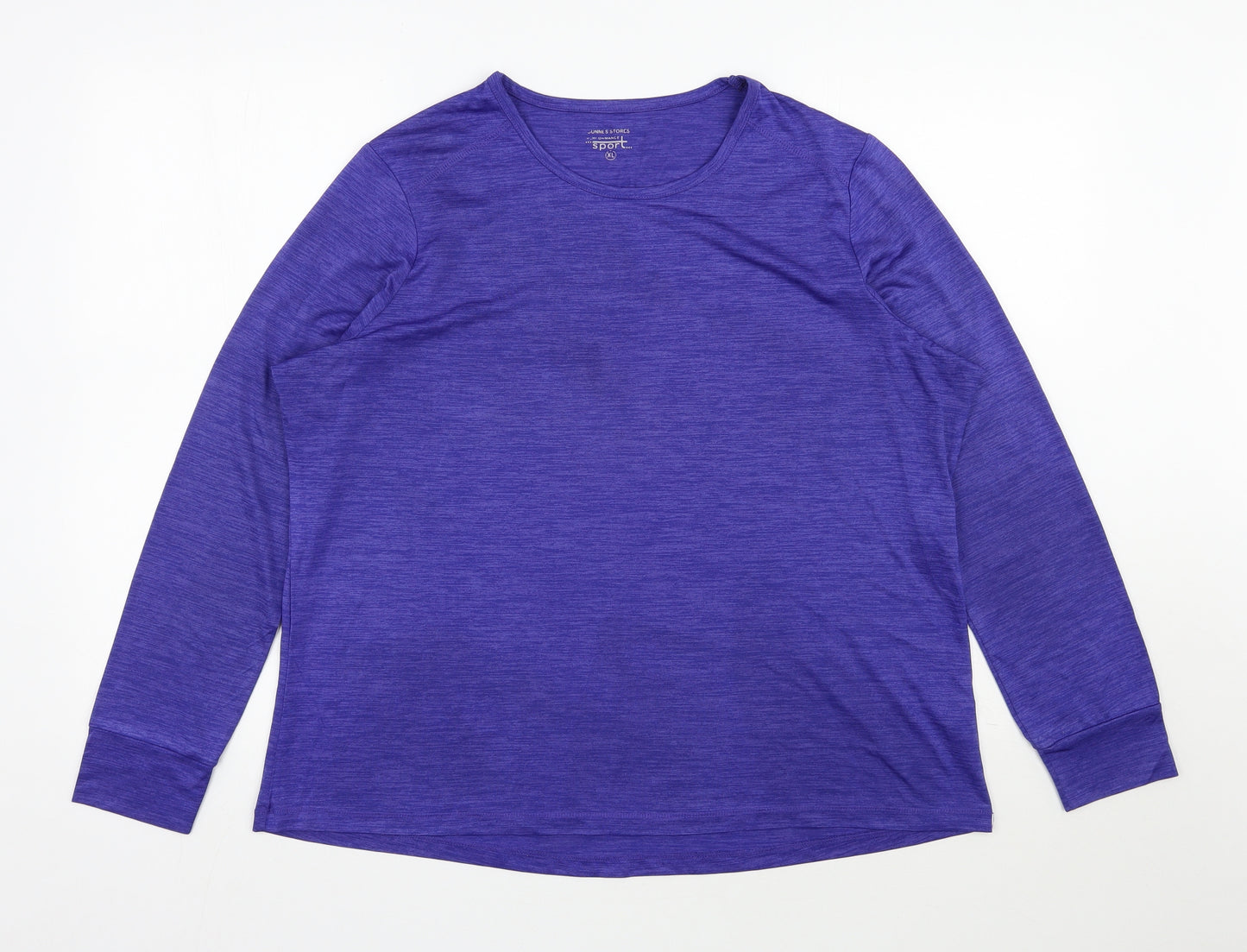 Dunnes Stores Womens Purple  Polyester Jersey T-Shirt Size XL Scoop Neck Pullover