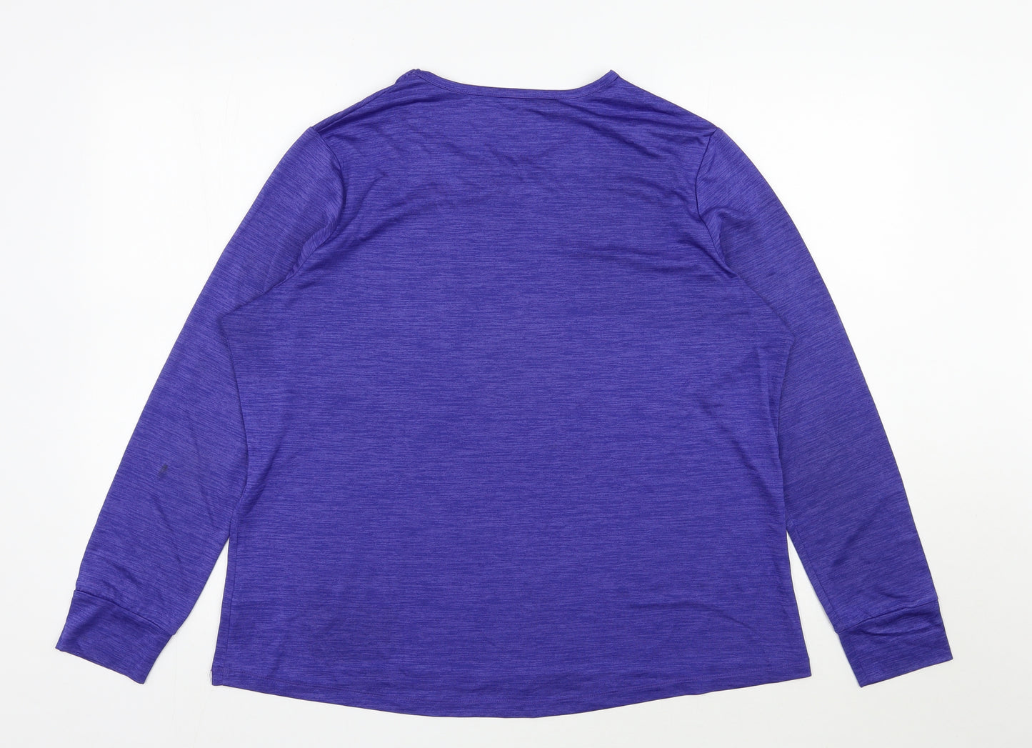 Dunnes Stores Womens Purple  Polyester Jersey T-Shirt Size XL Scoop Neck Pullover