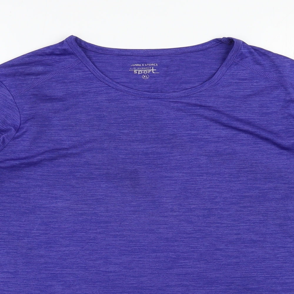 Dunnes Stores Womens Purple  Polyester Jersey T-Shirt Size XL Scoop Neck Pullover
