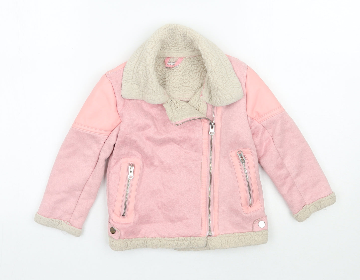 Crafted Girls Pink   Jacket Coat Size 3-4 Years  Zip