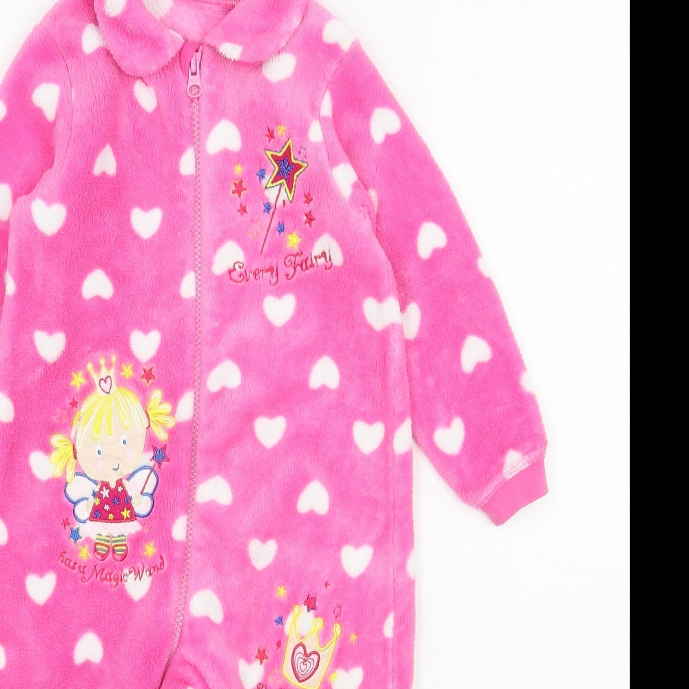 Dunnes Stores  Pink  Polyester  One Piece Size 12-18 Months  Zip