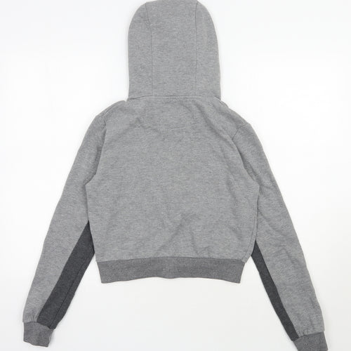 Pink Soda Womens Grey  Cotton Full Zip Hoodie Size 6  Zip