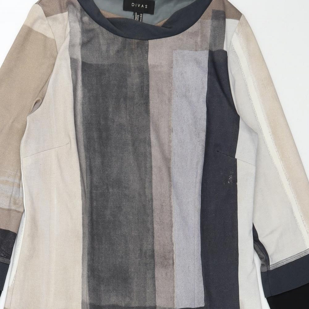 Divas Womens Multicoloured  Polyester A-Line  Size 14  Round Neck Pullover