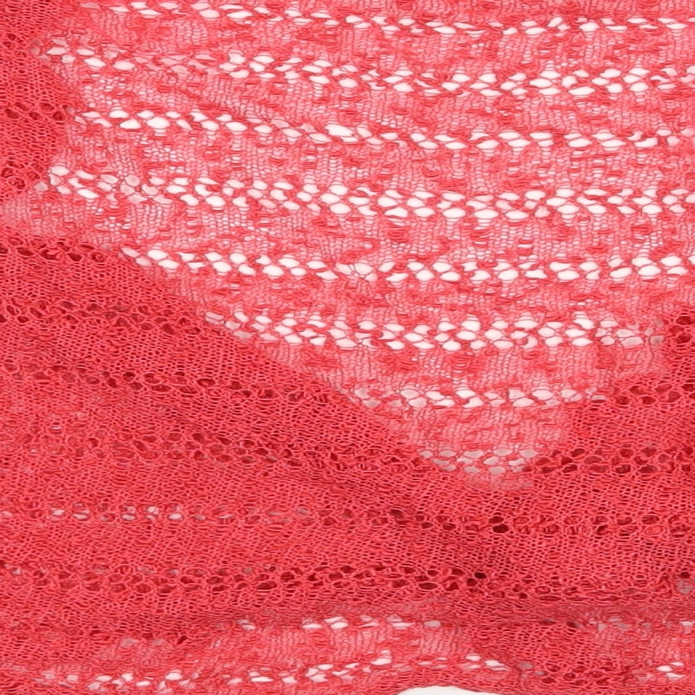 First Avenue Womens Pink V-Neck  Polyamide Shrug Jumper Size L