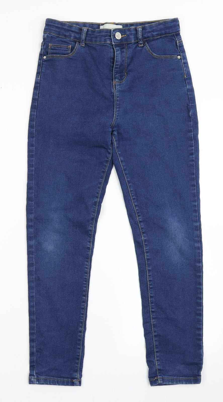 Jeff&Co Girls Blue  Cotton Skinny Jeans Size 10-11 Years  Regular Button
