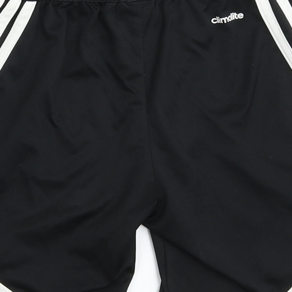 adidas Boys Black  Polyester Sweat Shorts Size S  Regular