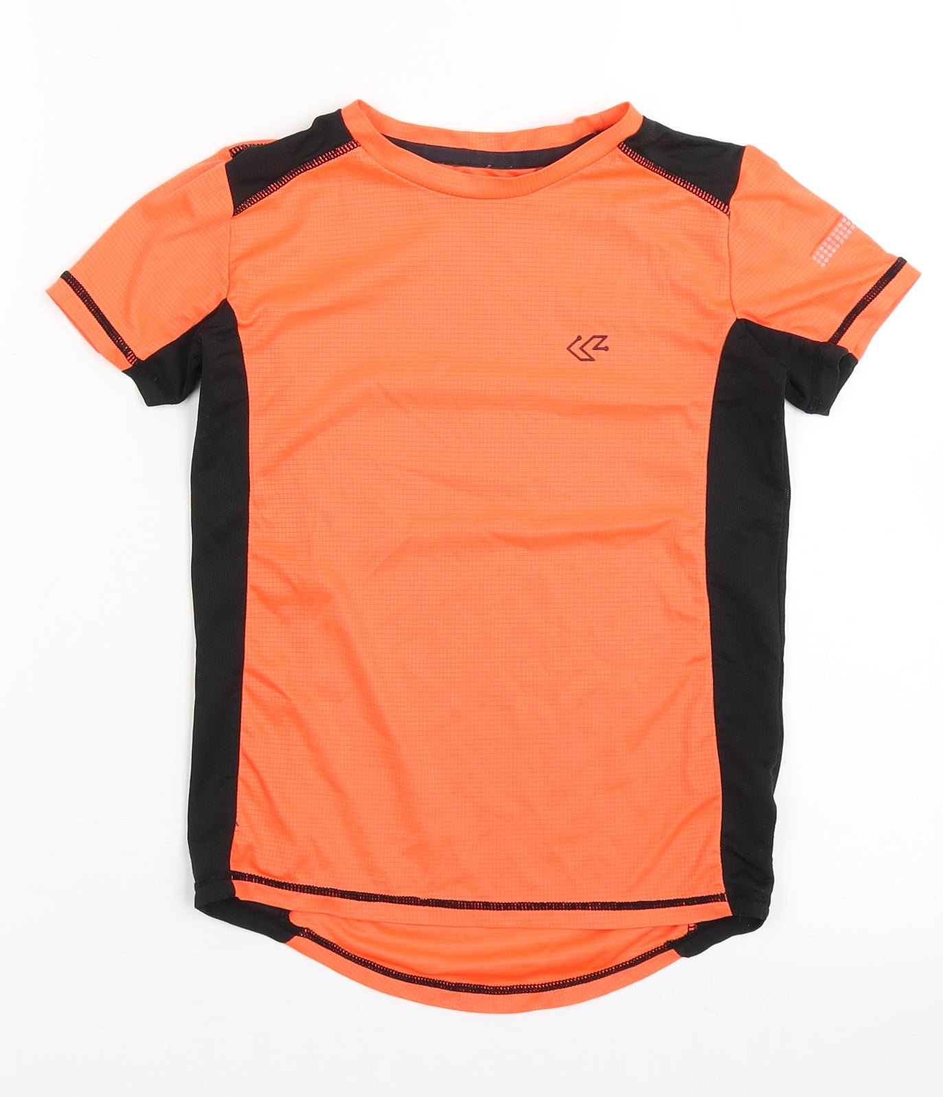 Dunnes Stores Boys Orange  Polyester Basic T-Shirt Size 7-8 Years Round Neck Pullover