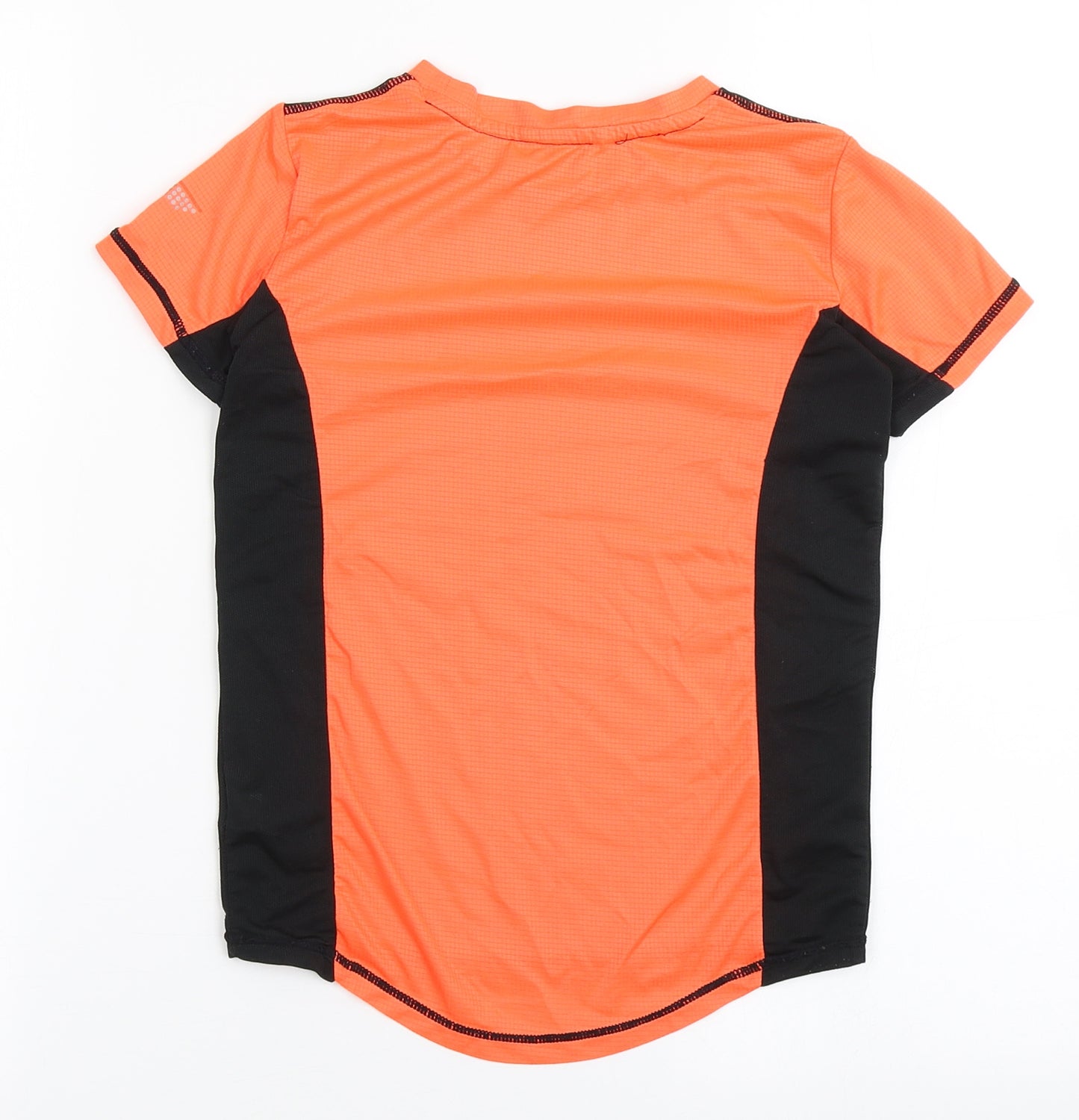 Dunnes Stores Boys Orange  Polyester Basic T-Shirt Size 7-8 Years Round Neck Pullover