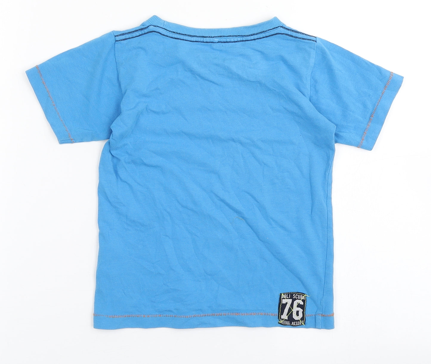 name it Boys Blue  Cotton Basic T-Shirt Size 18-24 Months Round Neck Pullover - Scuba Diving