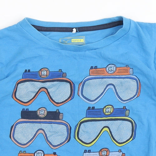 name it Boys Blue  Cotton Basic T-Shirt Size 18-24 Months Round Neck Pullover - Scuba Diving