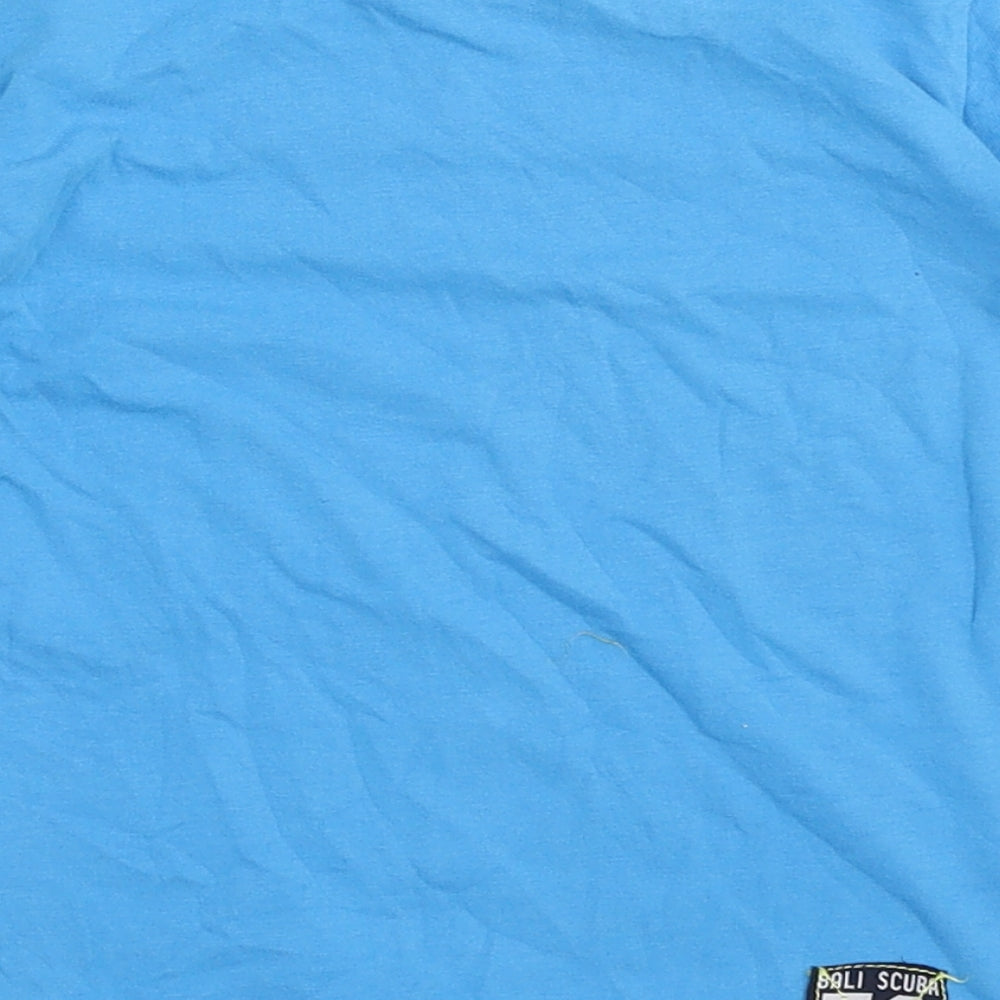 name it Boys Blue  Cotton Basic T-Shirt Size 18-24 Months Round Neck Pullover - Scuba Diving