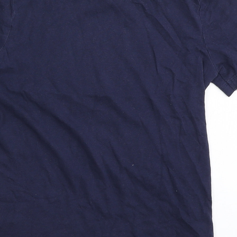 George Boys Blue  100% Cotton Basic T-Shirt Size 6-7 Years Round Neck Pullover - Surf