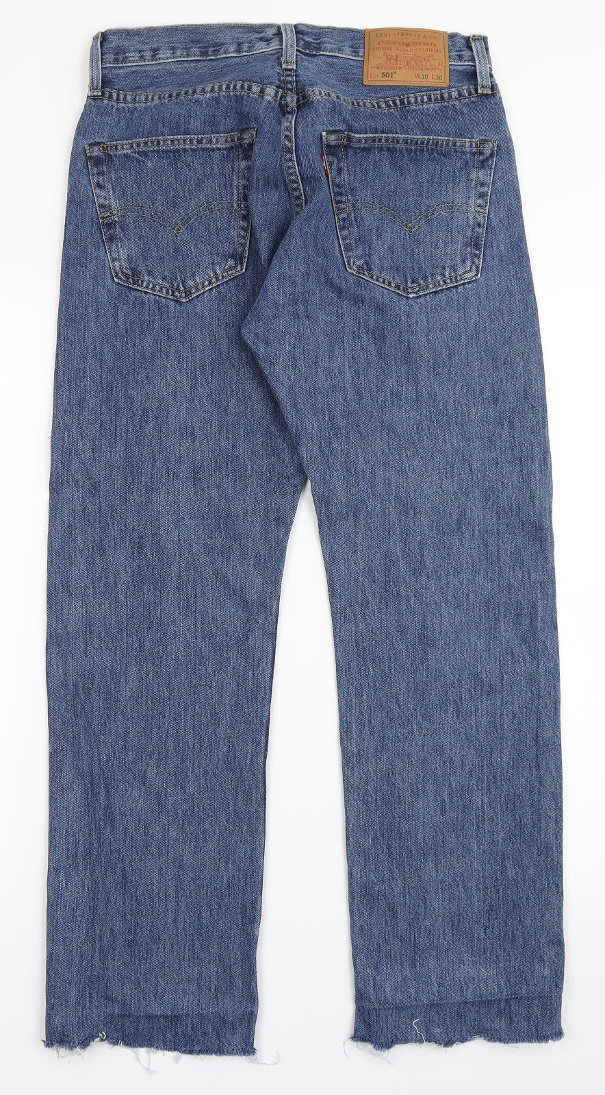 Signature by Levi Strauss & Co. Mens Blue  Polyester Straight Jeans Size 30 L27 in Regular Button