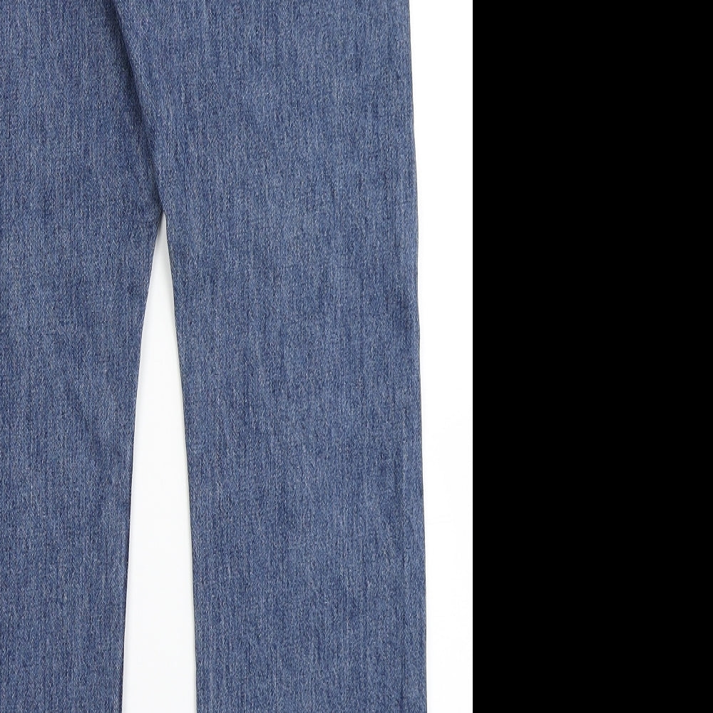 Signature by Levi Strauss & Co. Mens Blue  Polyester Straight Jeans Size 30 L27 in Regular Button