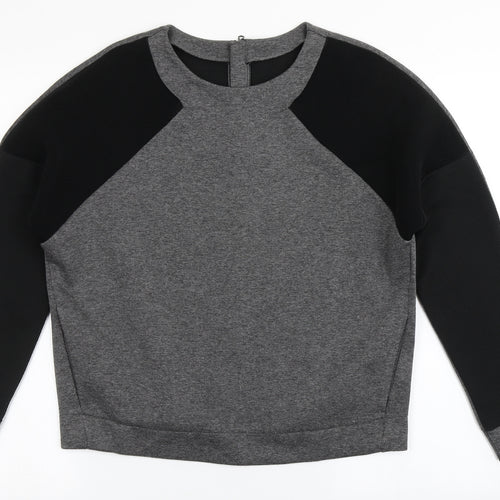 United Colors of Benetton Womens Grey  Polyester Pullover Sweatshirt Size S  Pullover