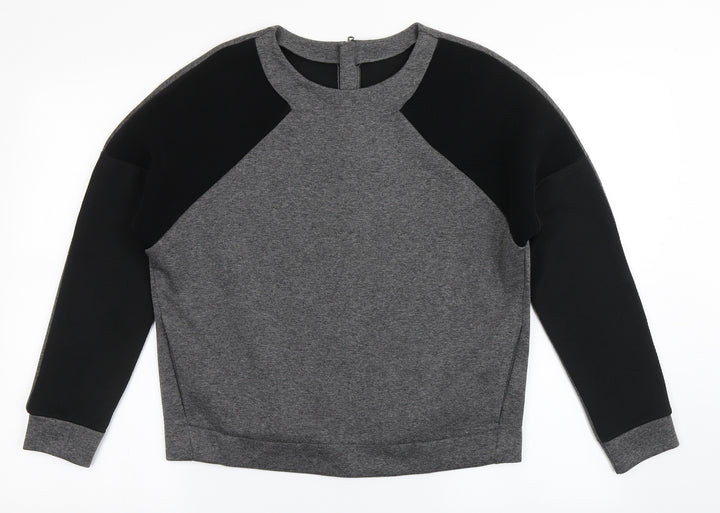 United Colors of Benetton Womens Grey Polyester Pullover Sweatshirt Size S Pullover