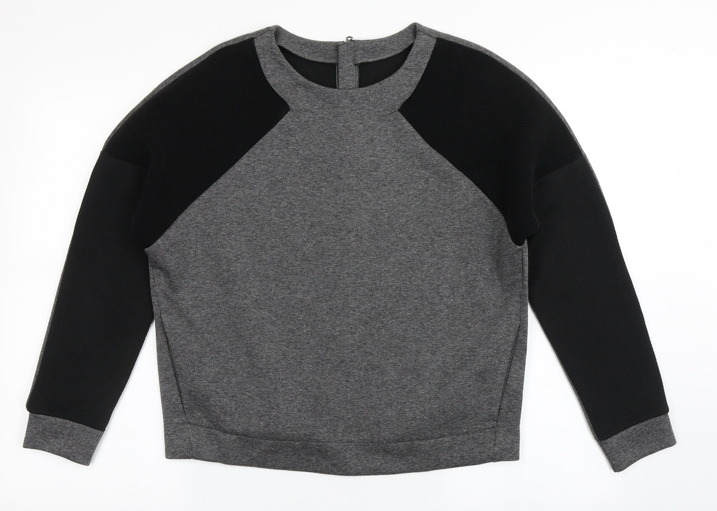 United Colors of Benetton Womens Grey  Polyester Pullover Sweatshirt Size S  Pullover