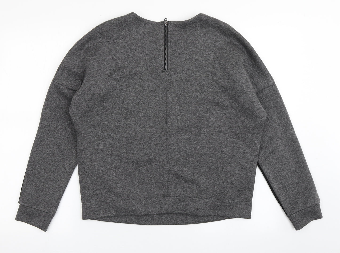 United Colors of Benetton Womens Grey  Polyester Pullover Sweatshirt Size S  Pullover