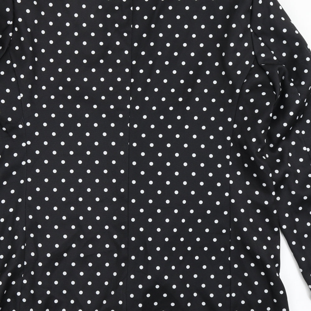In the Style Womens Black Polka Dot Polyester Jacket Blazer Size 16