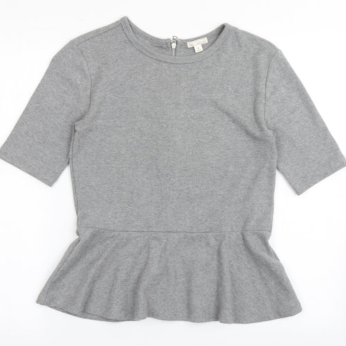 Gap Womens Grey  Polyester Basic T-Shirt Size S Round Neck