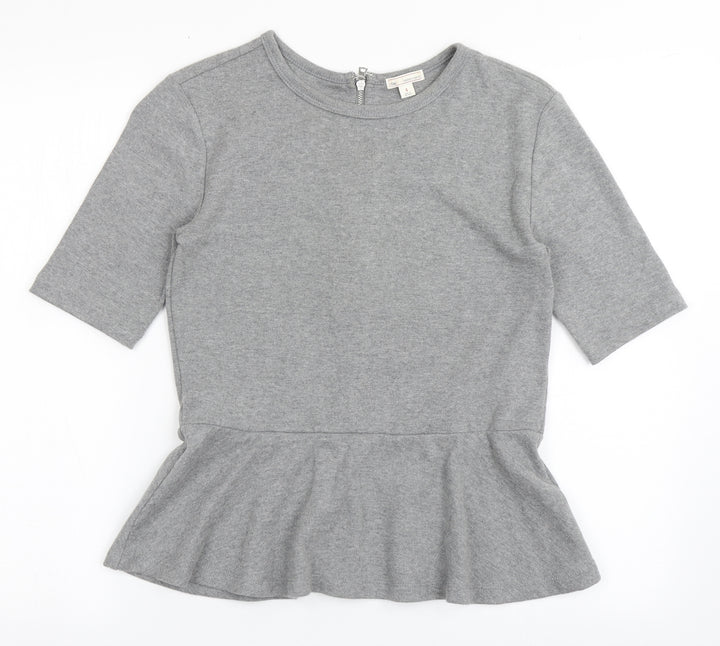Gap Womens Grey Polyester Basic T-Shirt Size S Round Neck