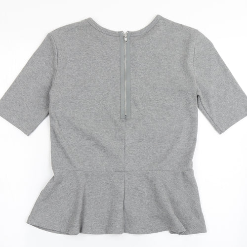 Gap Womens Grey  Polyester Basic T-Shirt Size S Round Neck