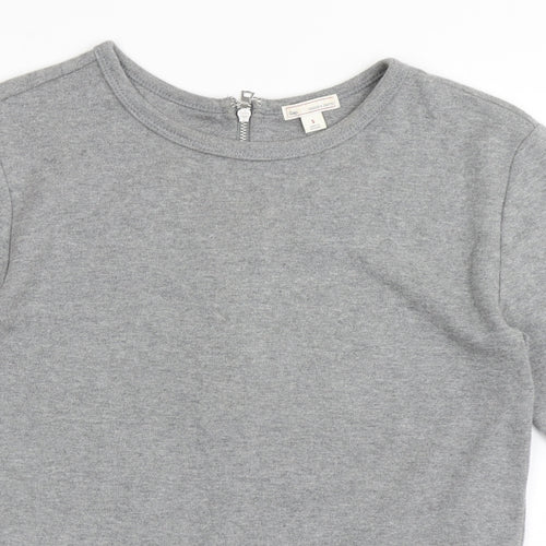 Gap Womens Grey  Polyester Basic T-Shirt Size S Round Neck