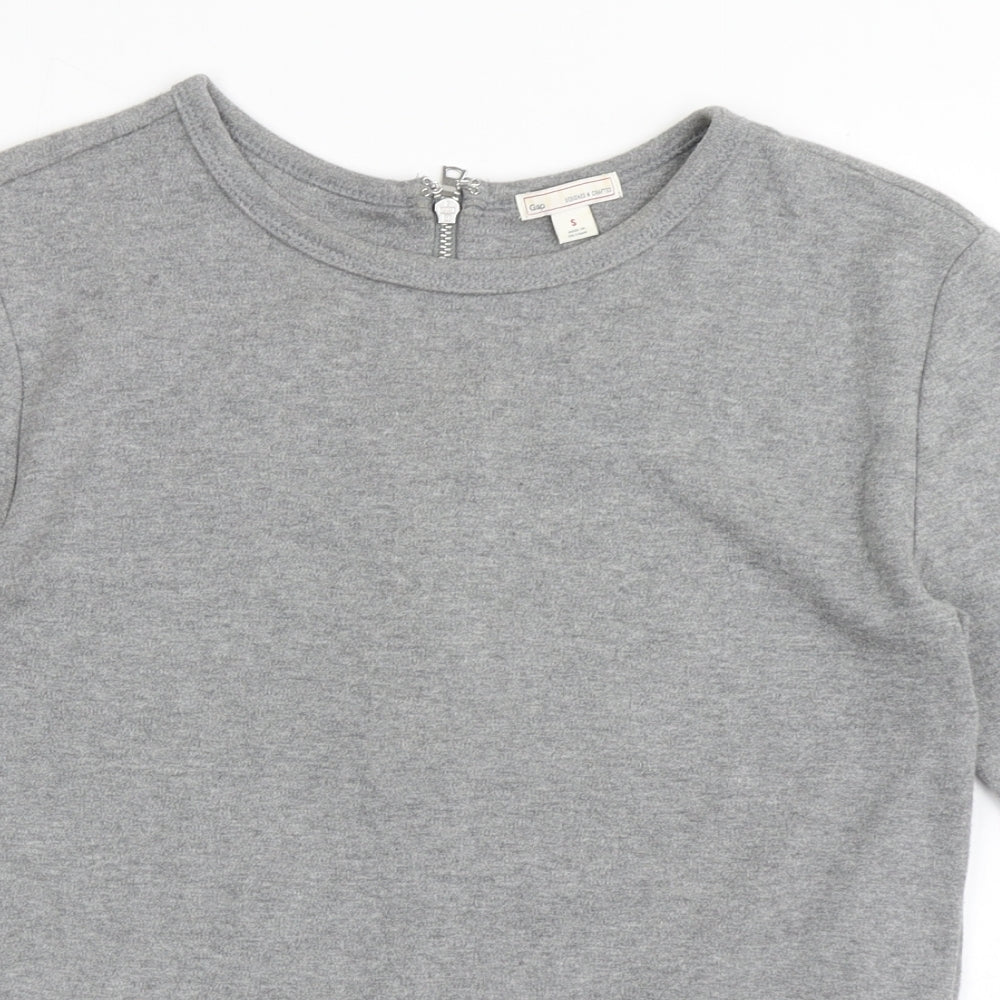 Gap Womens Grey  Polyester Basic T-Shirt Size S Round Neck