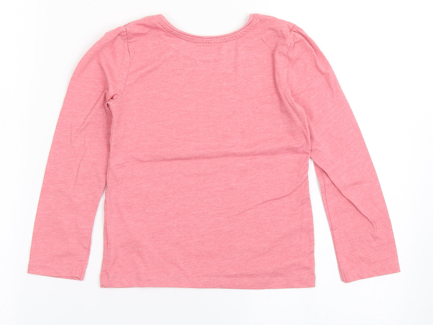 Young Dimension Girls Pink  Polyester Basic T-Shirt Size 5-6 Years Round Neck Pullover - Sparkle
