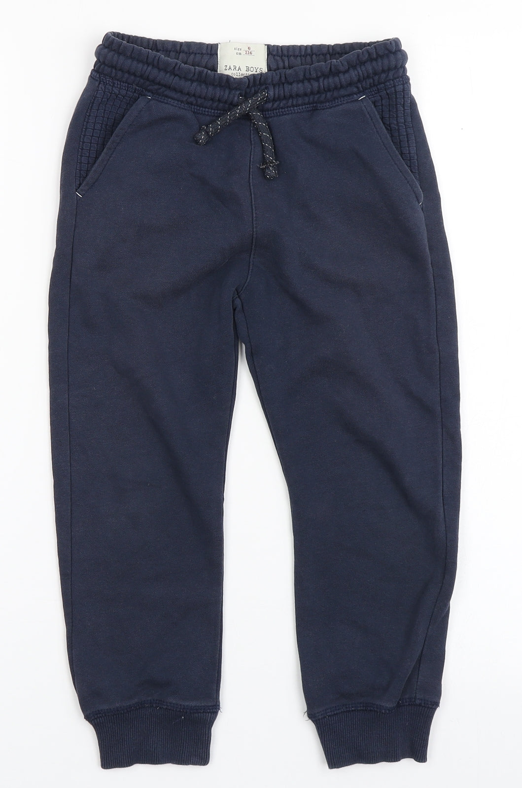 Zara Boys Blue  Cotton Jogger Trousers Size 6 Years  Regular Drawstring