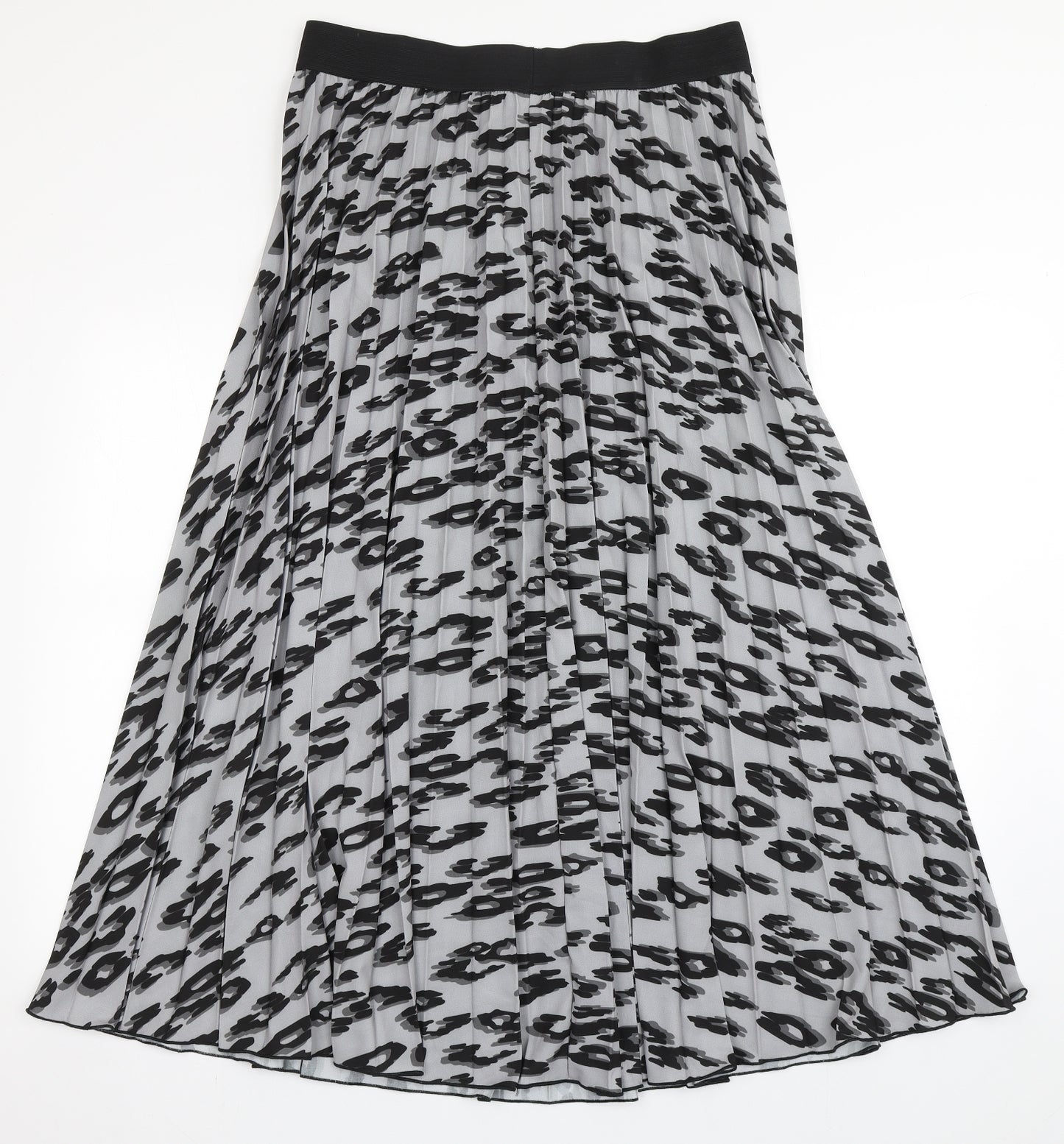 Roman Womens Grey Animal Print Polyester Pleated Skirt Size 16