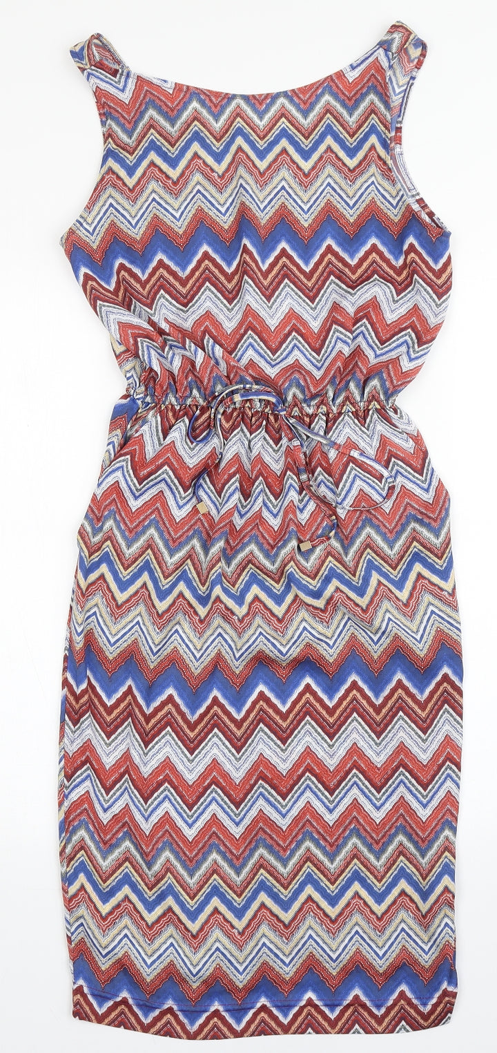 River Island Womens Multicoloured  Polyester Sheath  Size 8  Roll Neck Pullover