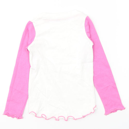 Skippy-T Girls White Camouflage Cotton Basic Casual Size 9-12 Months Round Neck Pullover