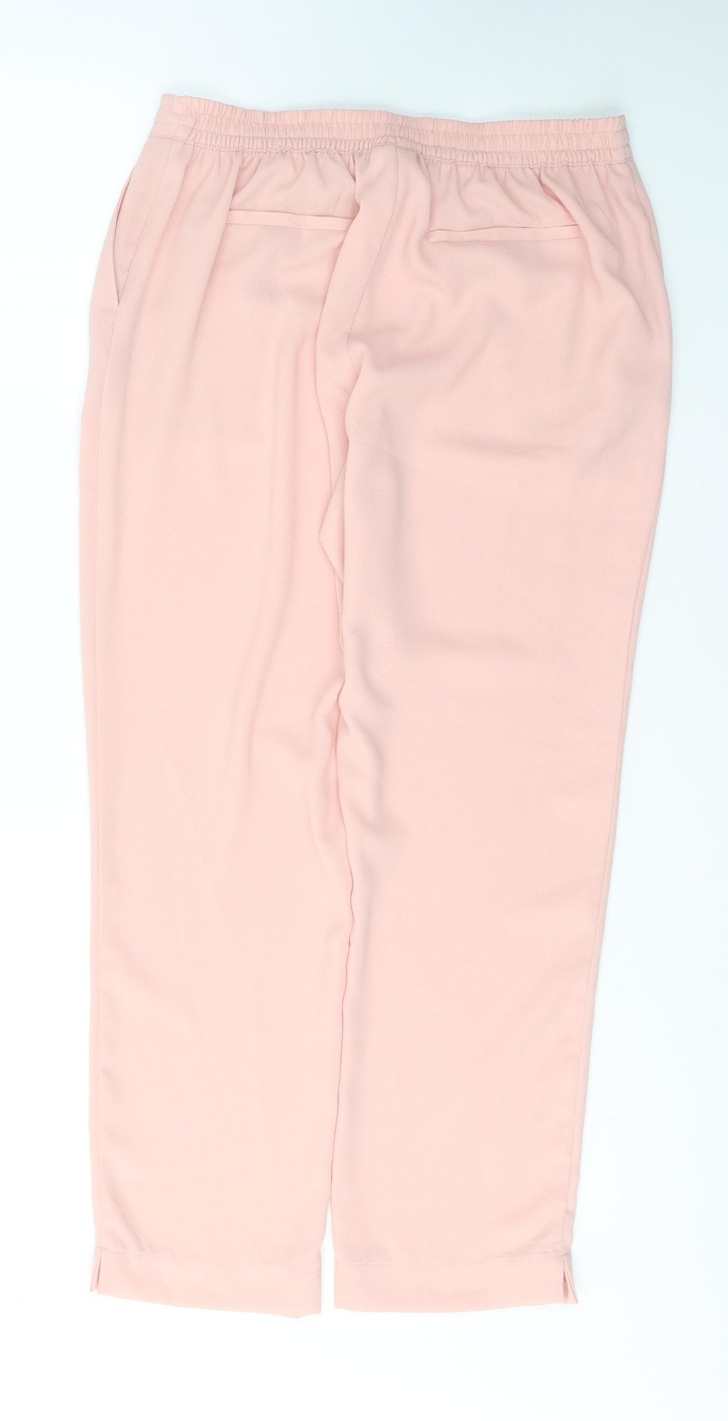 Damart Womens Pink  Polyester Trousers  Size 12 L27 in Regular Tie