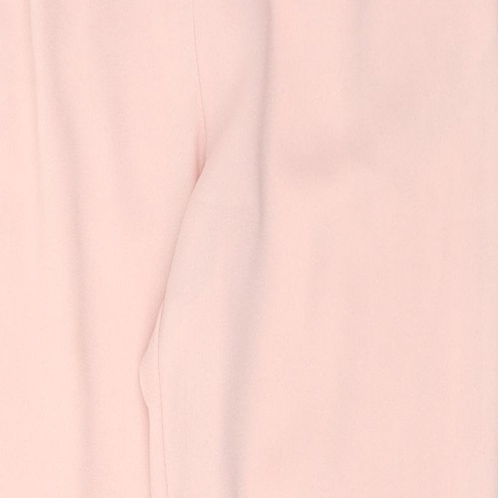 Damart Womens Pink  Polyester Trousers  Size 12 L27 in Regular Tie