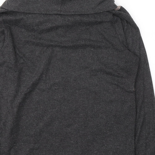 TIGI Womens Grey Colourblock Polyester Basic Blouse Size 10 Roll Neck