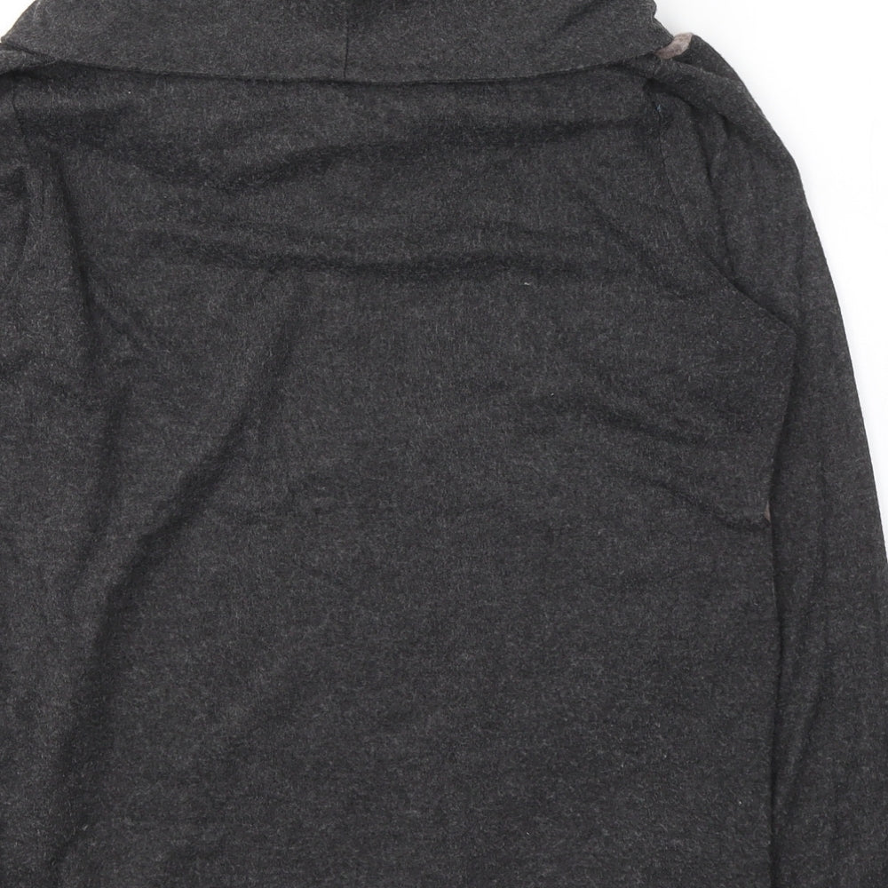 TIGI Womens Grey Colourblock Polyester Basic Blouse Size 10 Roll Neck