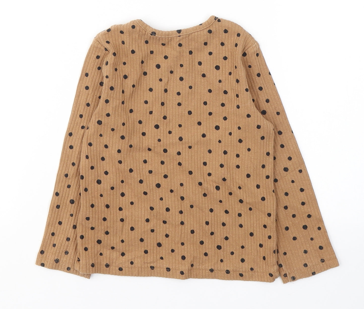NEXT Girls Brown Polka Dot Cotton Basic Casual Size 18-24 Months Round Neck Pullover